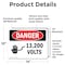 Signmission 13200 Volts Danger Sign, Vinyl Decal, 14in W x 10in L, 2PK OS-2PACK-DS-D-1014-L-1006 - alternate 2